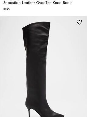 New STAUD Sebastian Black Leather Over The Knee Boots $895 Size EU 39 US 9
